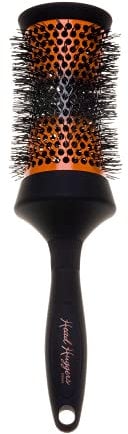 Denman (Large) Thermo Ceramic Hourglass Hot Curl Brush - Hair Curling Brush for Blow-Drying, Straightening, Defined Curls, Volume & Root-Lift - Orange & Black, (DHH1EORG)