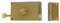 Serrure en applique bronze droite à tirage - Clé I - Axe à 70 mm - Véga - JPM