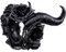 Unbekannt Dark Dreams Gothic Kopfschmuck Haarband Haarreif Restyle satanisch Hörner Rosen Girlande Ketten Hexe Maleficent Witchy Satanic Horns Damen Halloween Polyester Schwarz etwa 20 cm hoch