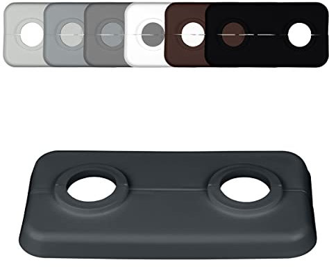 Pack of 5 Pieces Twin Double Radiator Pipe Collars, Anthracite Grey, for Pipe diameters: 15mm 16mm 18mm 21, 3mm; Heating Pipe Hole Covers/Rings/Surrounds/Roses, Plastic (15mm, RAL 7016)