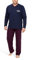Moonline Plus - Pigiama Uomo Taglia Forte in Cotone, Pigiama da Uomo Lungo (Due Pezzi, Taglie Grandi), Colore:Blu Scuro, Größe Textil:3XL