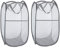 WD&CD Faltbarer Wäschekorb Grau 35 * 35 * 61 cm(2-Stück), Wäscherei Storage Basket Schmutziger Korb Ablagekorb Eimer Runde Lagerung kompatibel für Home Organizer Kinderzimmer