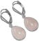 Silver Palace 925 Sterling Silver Natural Rose Quartz Drop Dangle Earrings for Women