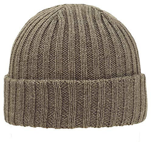 Melegari Strickmütze Milano | Militär Strickmütze aus Reiner Wolle | Wesentlich und robust Gemacht für die Zeit | Unisex | Hergestellt in Italien (haselnuss, 59-62)