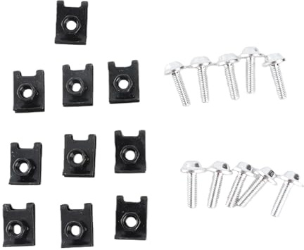 10 Piezas Kit de Tornillos de Fijación de Aluminio de Montaje Tuerca de Brida Kit de Pernos de Carrocería de Carenado de Motocicleta de Clip de Sujeción de Velocidad de Aguja 5 * 16MM M5 (Plata)
