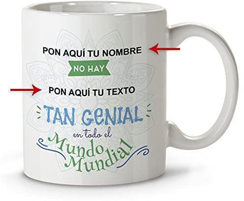 LolaPix Taza Profesora. Tazas Personalizadas. Tazas Desayuno Originales. Tazas con Frases. Regalos Personalizados. Genial Azul