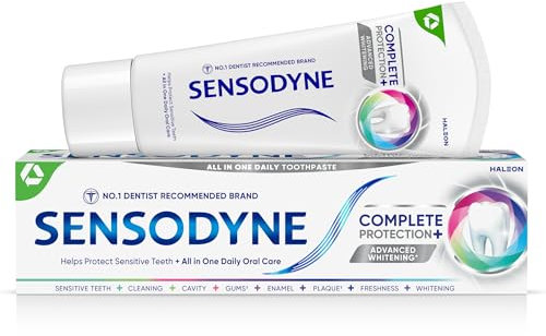 Sensodyne Complete Protection & Advanced Whitening Toothpaste For Sensitive Teeth, Eliminates Bad Breath, 75ml