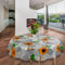 laro runde 140 cm wachstuchtischdecke wachstischdecke abwashbar PVC tischdecke Wachstuch wasserabweisend Garten tischdecke, Muster:Sonnenblumen Gelb Grau
