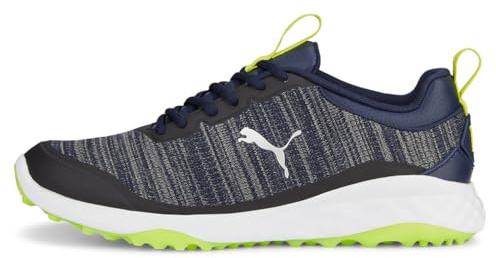 PUMA Herren Fusion Pro Golfschuh, Navy Silver Lime Smash, 42 EU