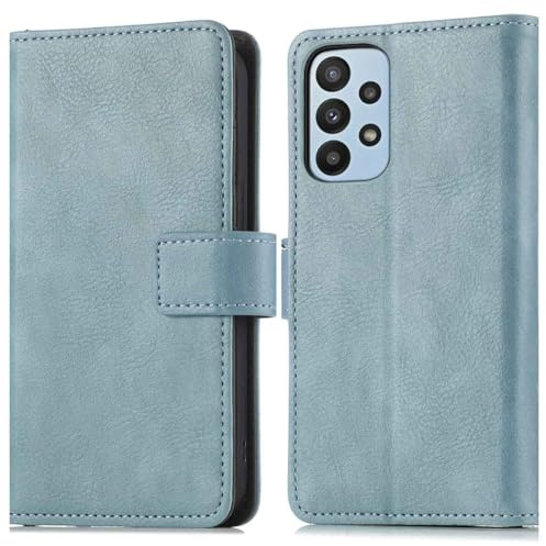 iMoshion Bookcase Hülle kompatibel mit Samsung Galaxy A23 (5G)– Luxuriöse Handyhülle – Handytasche in Hellblau [Mit Ständer, Platz für 3 Karten, Magnetverschluss]