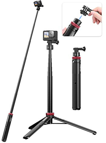 57in Selfie Stick Tripod for Gopro - ULANZI Go Quick II Extendable Tripod Stand Magnetic Suction Quick Release Vlog Accessories Handle for GoPro Hero 11 10 9 8 7 6 5/Max/DJI OSMO Action Cam