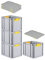 PROREGAL SuperSparSet 4x Eurobox NextGen Color mit Auflagedeckel & Schiebeschnappverschlüsse, HxBxT 32x30x40cm, 30L, Griffe gelb geschlossen, Glatter Boden, Eurobehälter Transportbox Transportbehälter