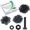 Pzsmocn 300 Stück/100 Sätze M4*20 mm Schwarzes Nylon Kunststoff Kreuzschlitz Rundkopfschrauben-Sechskantmuttern mit Isolierscheibe Standardgröße, für Heimwerker und Elektronische Montage.