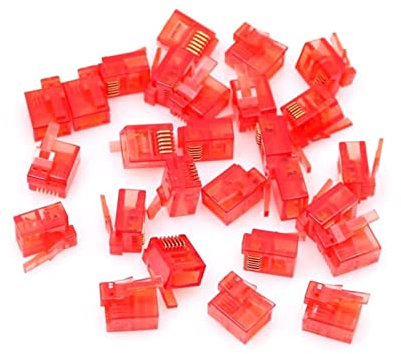 HAVHAV 5. 0pcs. /viel RJ11 RJ12. Verbinder 6p6c. Richtige Schnallekabel DIY EV3 NXT. Kabel-Kristallkopf. (Color : Rosso)