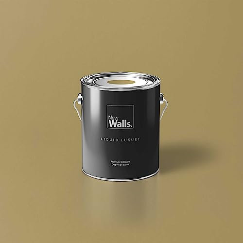 New Walls Peinture murale Premium Vert, Kaki Liquid Luxury Peinture émulsion d'intérieur - 2,5 L
