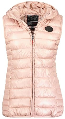 Geographical Norway Annecy Vest Hood Lady - Gilet Veste Donna Imbottita Calda Autunno-Invernale - Cappotto Caldo - Giacca Antivento A Manica Corta e Tasche - Abito Ideale