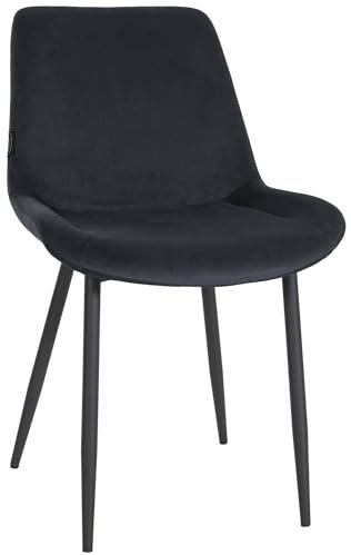 CLP Esszimmerstuhl Victoria I Polsterstuhl Mit Samt-Bezug I Mit Bodenschonern, Farbe:schwarz