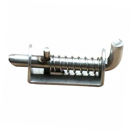Uonlytech 1pc Stainless Steel Bolt Safety Door Lock Cage Spring Cotter Thickened Latch Gate Latches Spring Bolt Dog Cage Pet