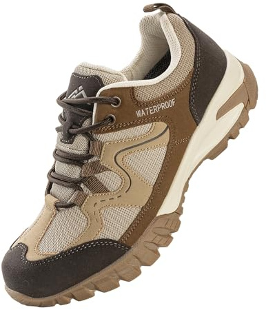 CC-Los Women's Waterproof Outdoor Walking Shoes Non-Slip Lightweight Hiking Brown Size 6