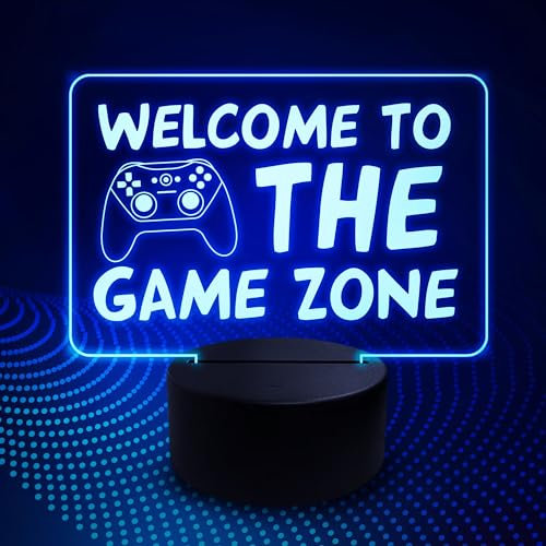 Red Ocean Gaming Neon Sign Welcome LED Neon Signs for Gamer Room Wall Bedroom Decor, Gamer Gifts Neon Lights for Boys Teen Gaming Zone Party Decoration