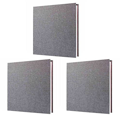 LLKOZN 3X Foto Album Sammel Album Leinen Kunst DIY Speicher Buch Dicke Seiten mit Schutz Folie Speichern Bilder Dauerhaft