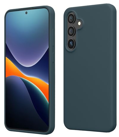kwmobile Handyhülle für Samsung Galaxy S24 Hülle - Case Silikon - Kabelloses Laden - Schutzhülle Cover in Dunkler Schiefer