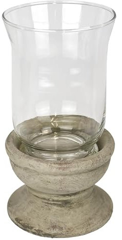 Flair Flower Windlicht mit Glas Antik-Optik Outdoor Kerzenhalter Kerzenständer Terrasse Deko-Vase Tisch-Deko Gartendeko Weihnachten Laterne Deko-Objekt Pokal Vase Accessoire, 22cm