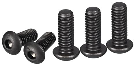 DTGN 3/8-16x1 Vis à Tête Cylindrique à Six Pans Creux 10 Pièces Convient pour les Machines Acier au Carbone Oxyde Noir Fixations UNC à Filetage Complet à Entraînement Hexagonal
