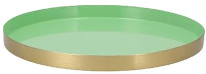 Marrakesch Tablett Serviertablett rund Mint 26 cm groß | Dekorative Tischdeko für Küche und Schlafzimmer | Kerzenteller als Frühlingsdeko für Wohnzimmer oder Deko