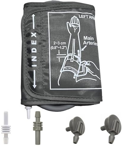 Blood Pressure Cuff,22-52cm Blood Pressure Monitors Extra Large Cuff Includes 4 Universal Interface,Adjustable Large Blood Pressure Cuff Compatible with Bp Monitors(Grey)