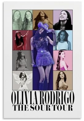 SUREKYA Póster artístico de Olivia Rodrigo Singer Collage, 3 piezas, pósteres de lienzo, estéticos, para habitación, festival, regalo, decoración de dormitorio familiar, arte de pared para el hogar,
