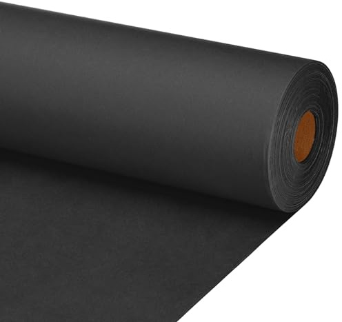 PATIKIL Papier Cadeau Papier d'Emballage, 90cm x 40M, 80 GSM Rouleau de Papier Kraft pour Emballage d'Affiches, Emballage de Cadeaux, Emballage de Bouquets de Fleurs, Noir