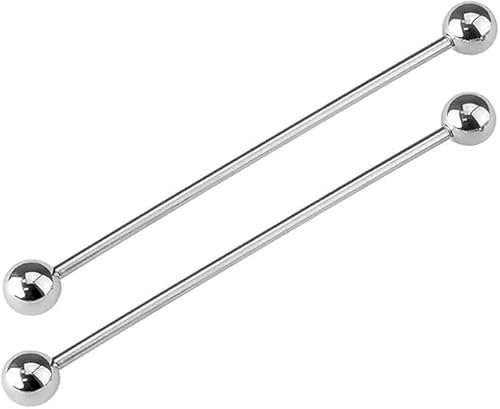 GBJUK Pair of Industrial Barbell Scaffold Piercing Bars 316L Surgical Steel 1.6mm x 36mm