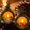 2Stück Weihnachtsdeko Laterne,Weihnachtslaterne mit LED Licht,Flammenlose Weihnachtskerzen,Weihnachten Beleuchtete Windlicht Weihnachten,für Weihnachtsdeko,Party (Wind Light Black, 8.5*12cm)