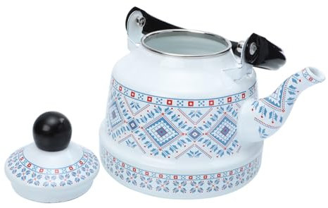 CIYODO 1,1l Emaille Teekanne aus Edelstahl Blau für Herd Leicht zu Reinigen Einfache Form 1,1l für Küche und Camping
