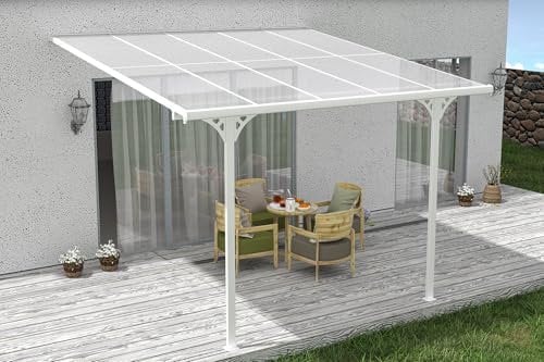 Cazeboo Toit terrasse/Carport 9m² KLEO 3x3m Aluminium Blanc