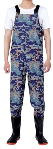 Trampolieri da pesca, trampolieri da uomo – Trampolieri da uomo impermeabili da uomo per pesca anatra caccia petto trampolieri stivali tuta da uomo per la pesca salopette impermeabile con stivali,