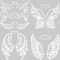 GORGECRAFT 4 Stil 4 Stück Tribal Angel Wings Autoaufkleber Weiß Reflektierende Saint Wings Auto Stoßstangenaufkleber Wasserdicht PET Automobil Außendekor Aufkleber Für SUV LKW Motorrad Türen Wände