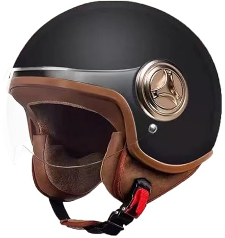 Roller Helm Jet Helm Mopedhelm Herren und Damen, Jethelm mit Sonnenblende, ECE 22.06 Zertifiziert Roller Helm Motorradhelm, Jethelm mit Visier