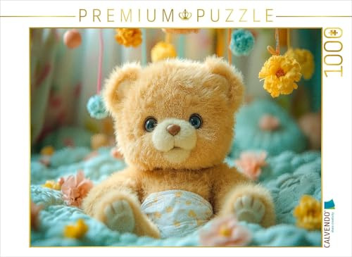 CALVENDO Puzzle Niedlicher Baby Teddybär auf dem Wickeltisch | 1000 Teile Lege-Größe 64 x 48 cm Foto-Puzzle für glückliche Stunden