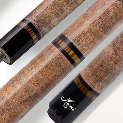 Meucci Kurzer Billardqueue, 121,9 cm, 482 g, natürliches Holz mit Regenbogenbeize, kompakter Billardqueue-Stock für enge Räume oder Jugendspieler, 61 cm Hintern / 61 cm Schaft, niedrige Ablenkung,