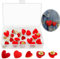 BITEFU 18 Stücke herz brosche,Rot Brosche Knöpfe,liebe pin,broschen für kleidung,Hemdknöpfe, Abnehmbar Instant Knöpfe, Für Valentinstag, Hochzeit, Hochzeitstag, Geburtstagsfeier,Vereinsabzeichen