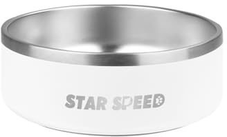StarSpeed 42oz Stainless Steel Dog Bowls with Rubber Bottom Non-Slip Double Wall Metal Outdoor Dog Food and Water Bowls Weighted Insulated Pet Feeding Bowl for Small,Medium Sized Dogs or Cats