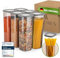 Viwares Vorratsdosen mit Deckel Luftdicht, 6er Vorratsbehälter Set BPA-Frei, Vorratsdose zur Müsli Mehl Aufbewahrung Küche, Praktische Organizer Küche, Frischhaltedosen für Lebensmittelaufbewahrung