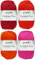 4x50 Gramm Gründl Cotton Fun Häkelgarn aus 100% Baumwolle inkl. Anleitung für Einkaufsnetz Bunt Mix Set (Set 3 (Rot Mix))