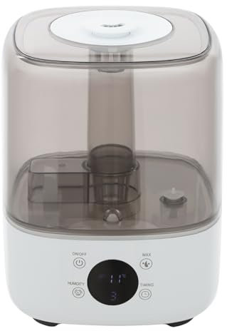 Luftbefeuchter mit 360° Nebelauslass, 3 Stufen, 4 Timer, ≤35dB, 5L Top-Fill, Ultraschall Leiser Ultraschall-Luftbefeuchter für Schlafzimmer, Büro und Zuhause