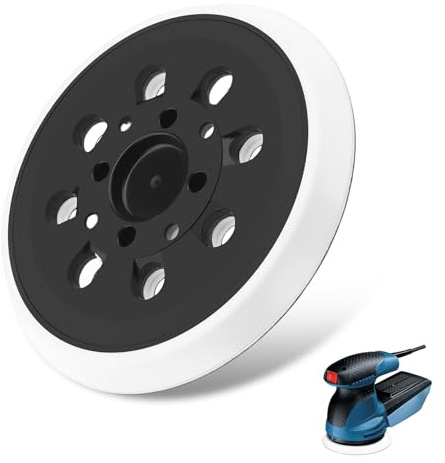 HAFRILY Bosch Sanding Disc 125 mm 8-Hole for Bosch Pex 400 AE/Pex 300 AE Replacement Sanding Plate with Hook for Bosch Random Orbital Sander