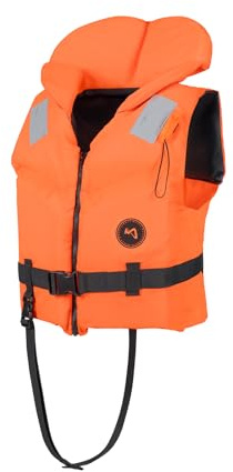 MESLE Rettungsweste 100N ohnmachtsicher nach DIN EN ISO 12402-4 | Schwimmweste für Kinder & Erwachsene 10–120 kg | Signalpfeife, Reflektoren, Drainagelöcher | ideal für Boot, Segeln & Wassersport