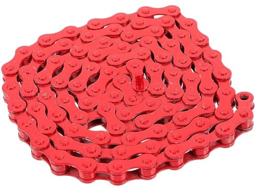 GFDSGRE Fahrradkette Kette Rot Zubehör Fahrrad Ersatz Berg Stahl Praktisches Anti-Rost-Radfahren