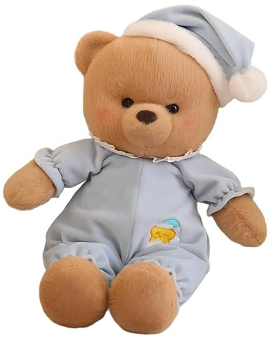 Xiyocadt Kuscheltier Teddybär, Weiches Plüschtier Bärchen,mit Schlafanzug, anschmiegsam & formstabil, niedlicher Stoffbär zum Einschlafen, Geschenk für Kinder & Erwachsene (40cm,Blau)